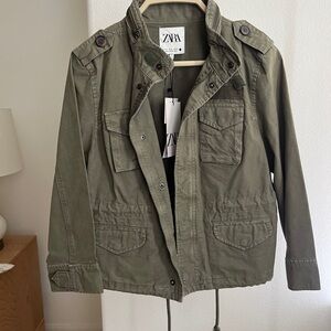 Zara Women’s Khaki Utility Jacket NWT szM